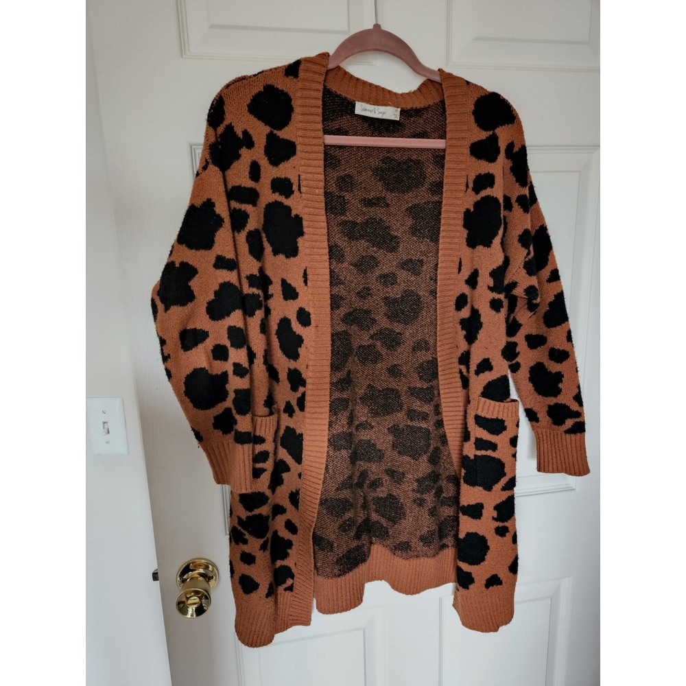 Animal Print Thick Cardigan